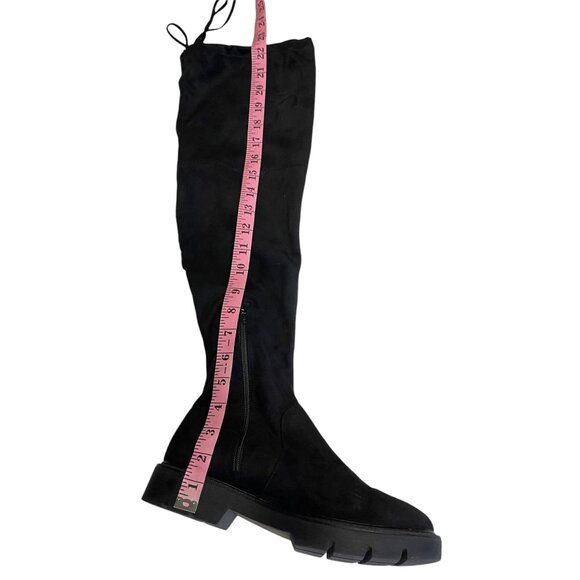 a new day. Women High Suede Black boots with Serrated Sole Size 8.5 - Picture 7 of 12